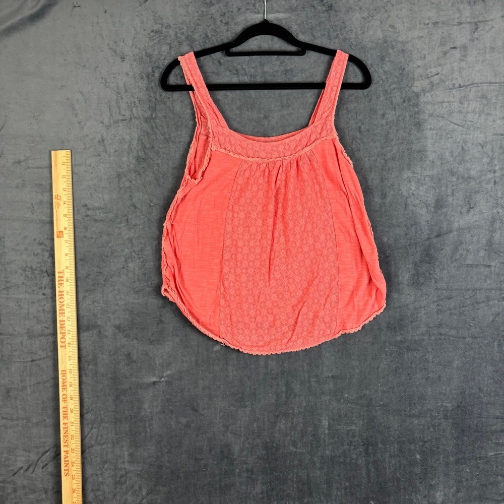 American Eagle Outfitters Coral Cotto. - double gauze Smocked Tank Top Sz Med